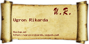 Ugron Rikarda névjegykártya